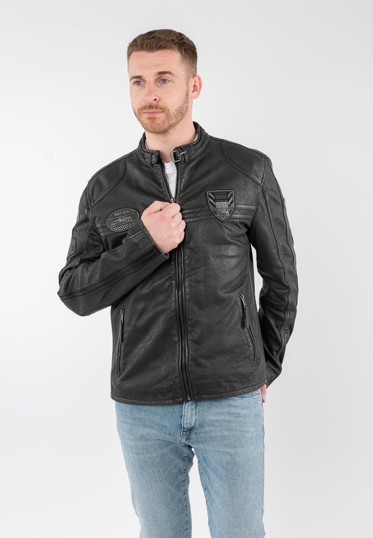 Lederjacke 1201-0944 anthracite