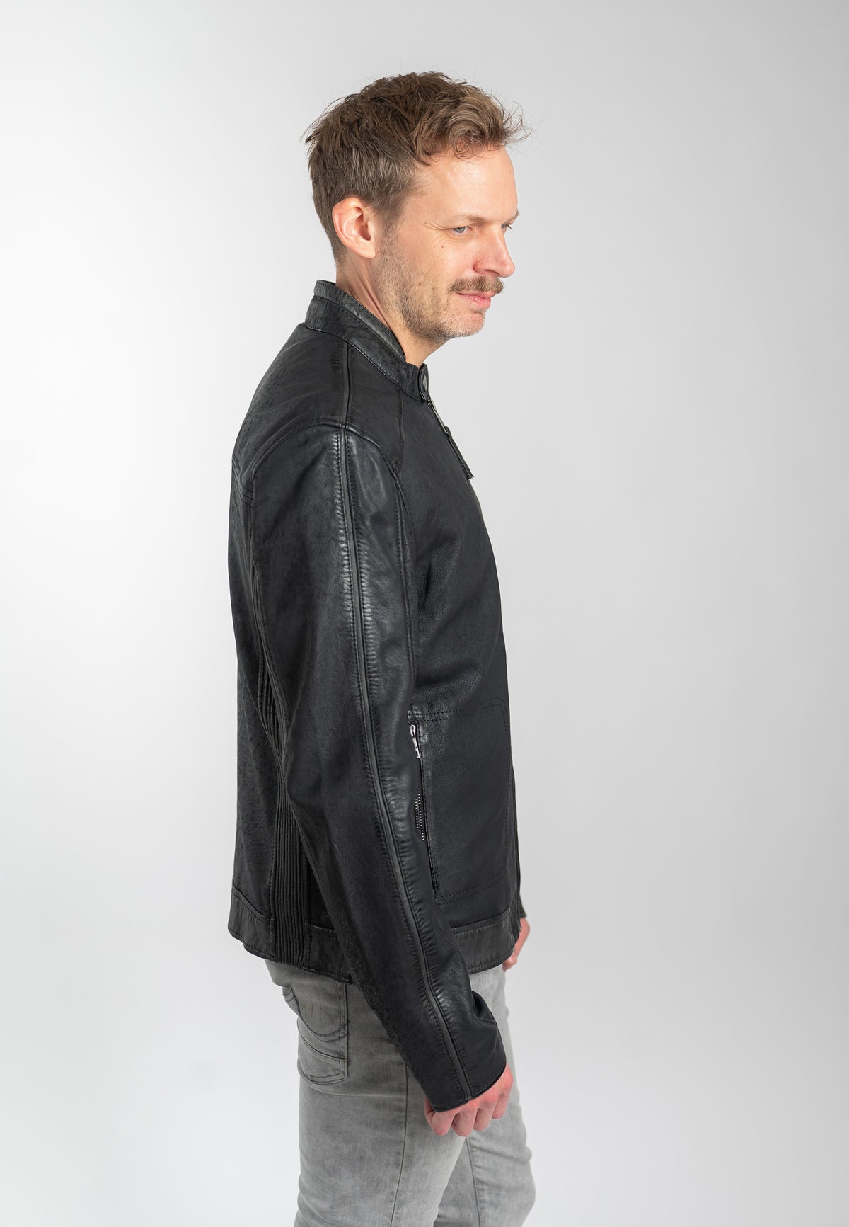 Lederjacke 1201-0946 dark anthracite