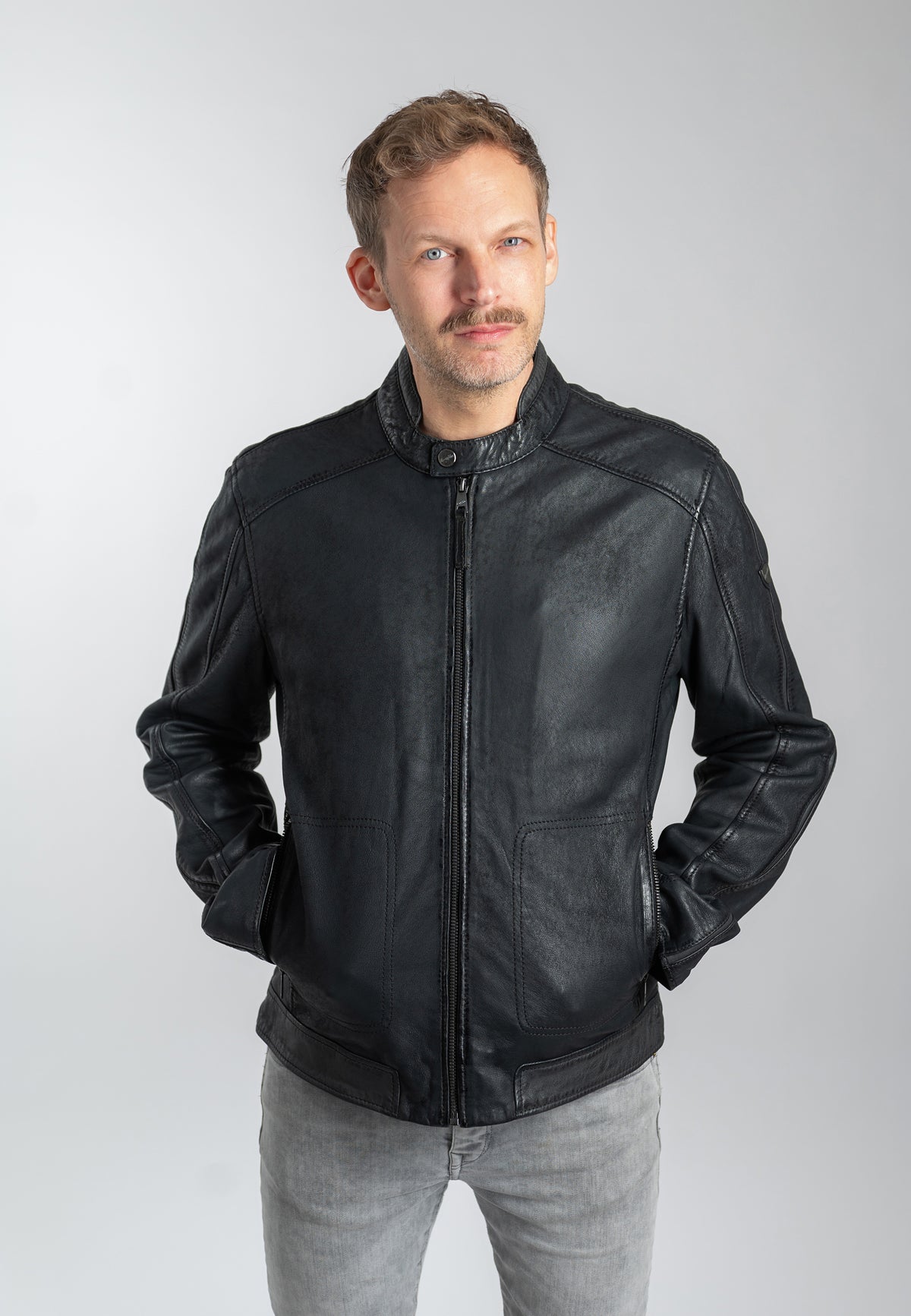 Lederjacke 1201-0946 dark anthracite