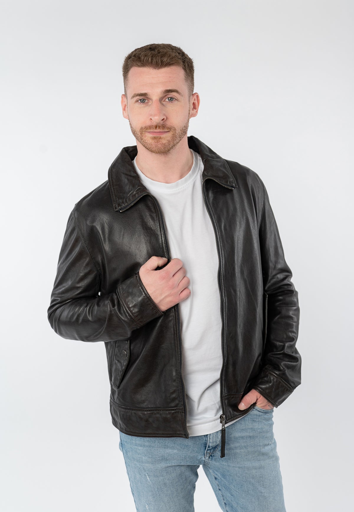 Lederjacke 1201-0949 dark brown