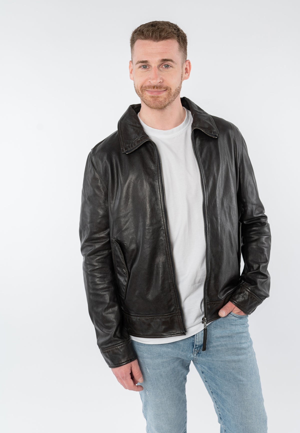 Lederjacke 1201-0949 dark brown