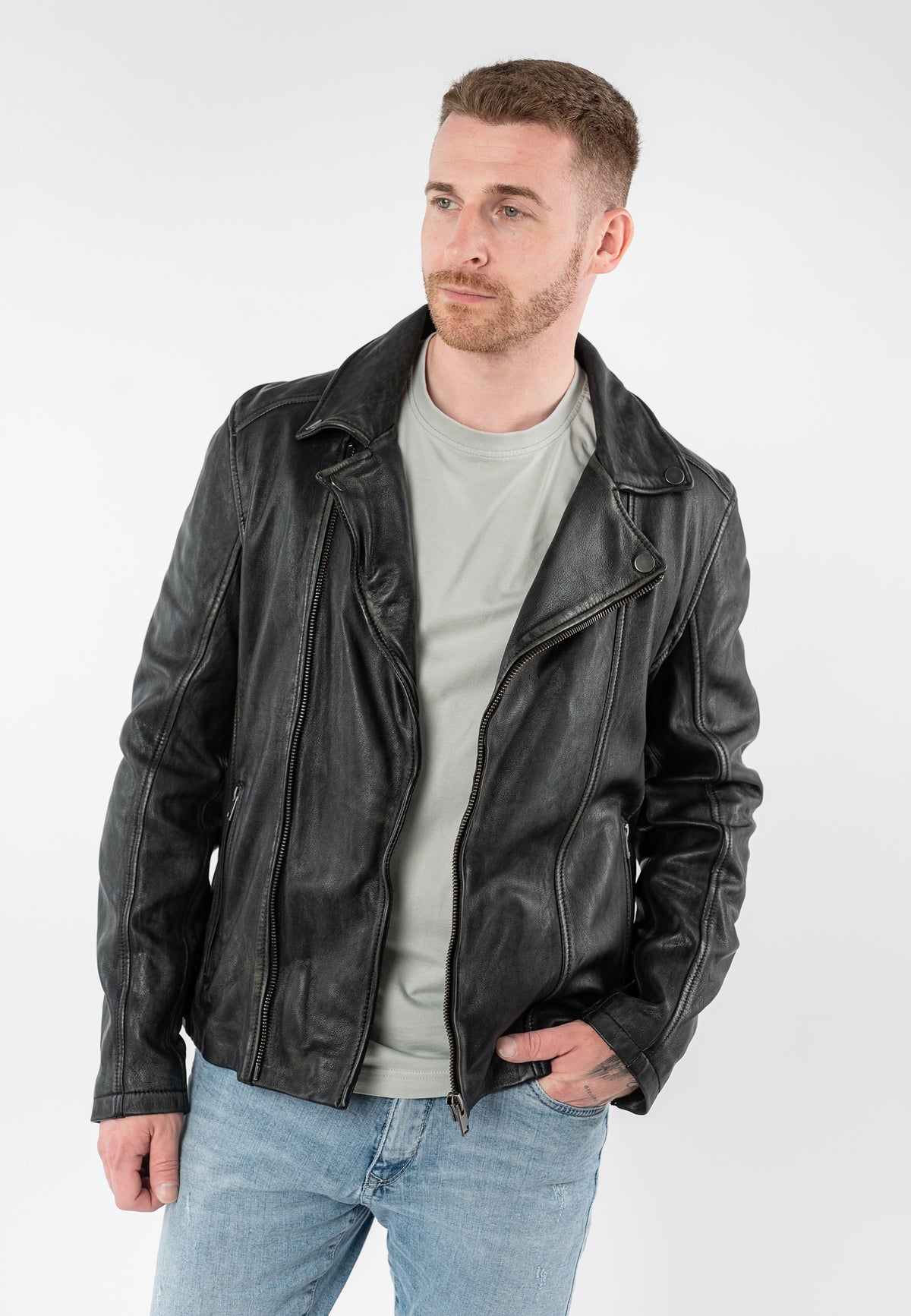 Bikerjacke 1201-0950 vintage black