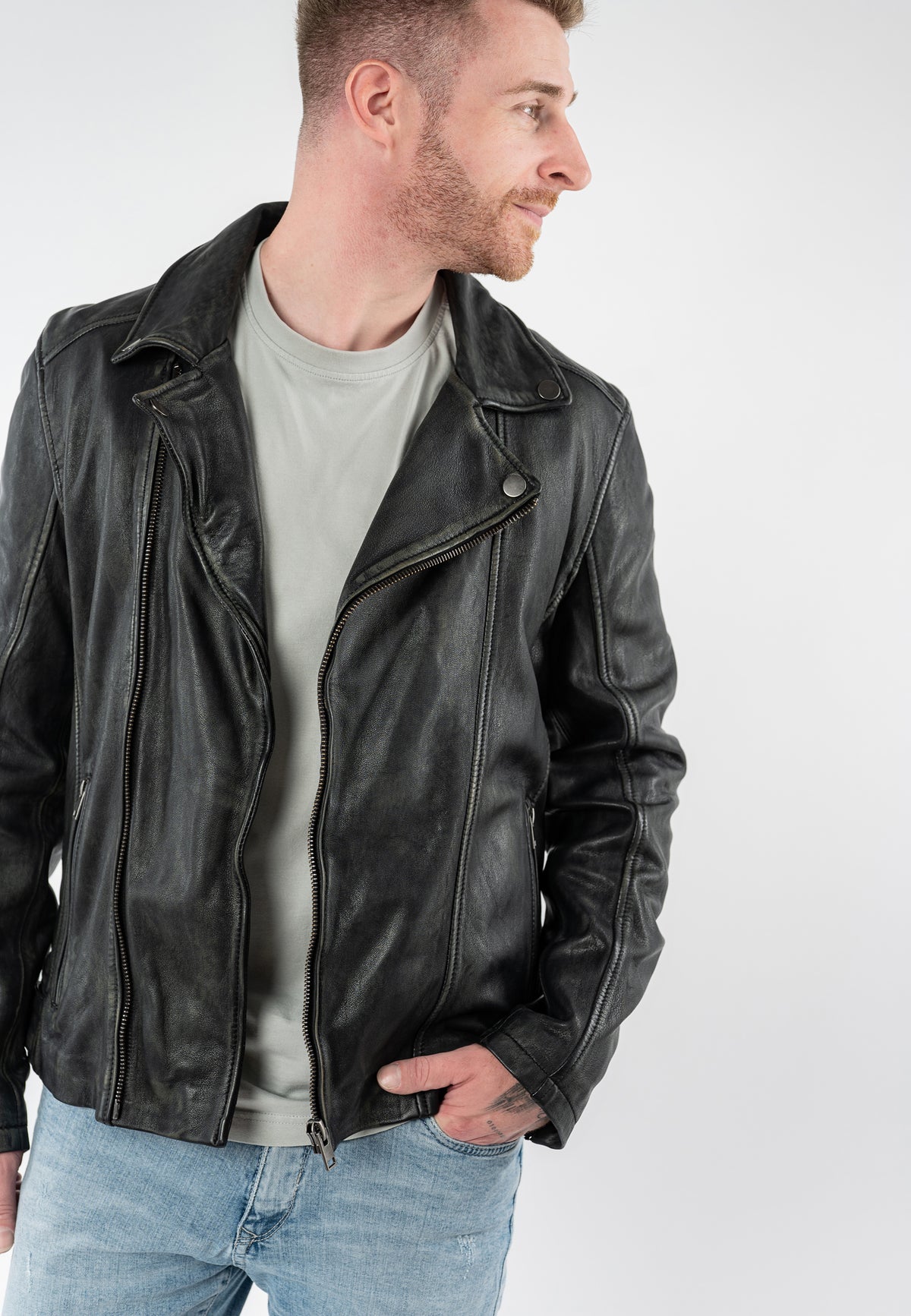 Bikerjacke 1201-0950 vintage black