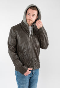 Lederjacke 1201-0955 dark taupe