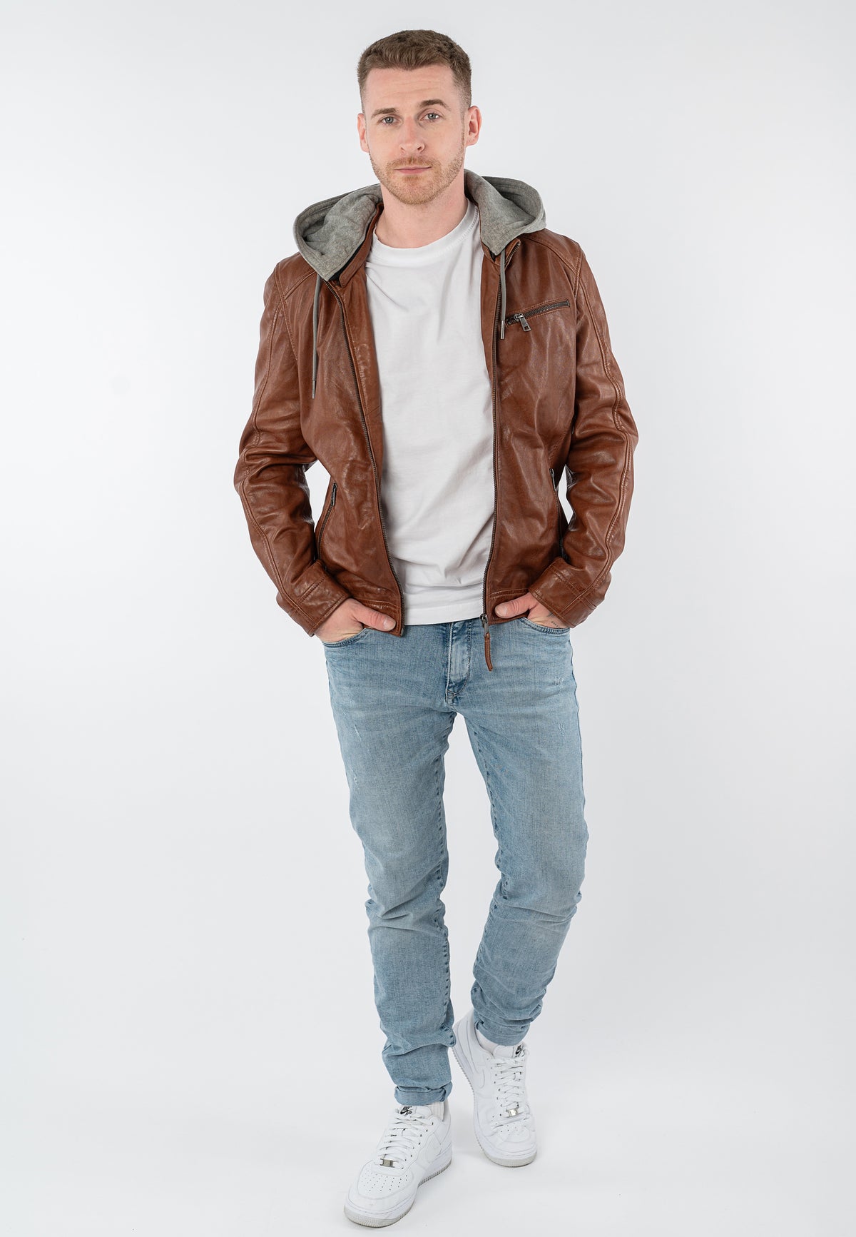 Lederjacke 1201-0955 dark cognac