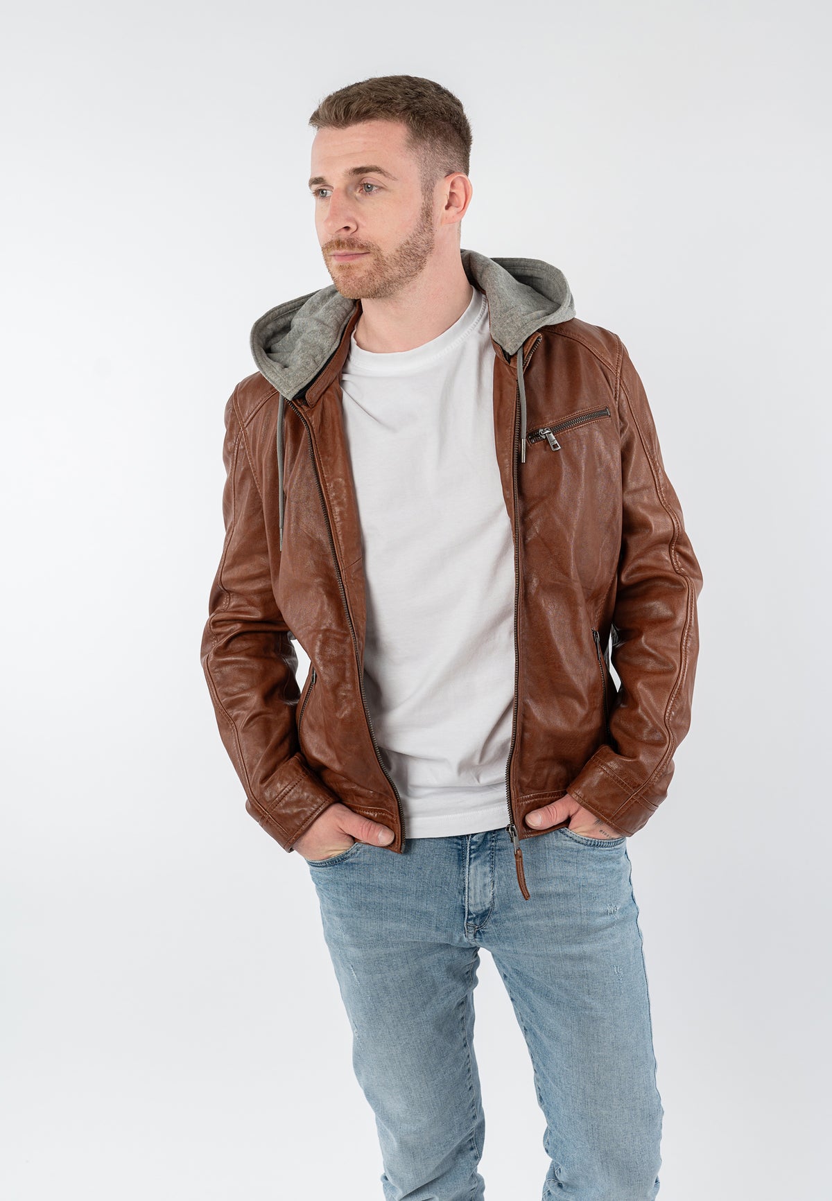 Lederjacke 1201-0955 dark cognac