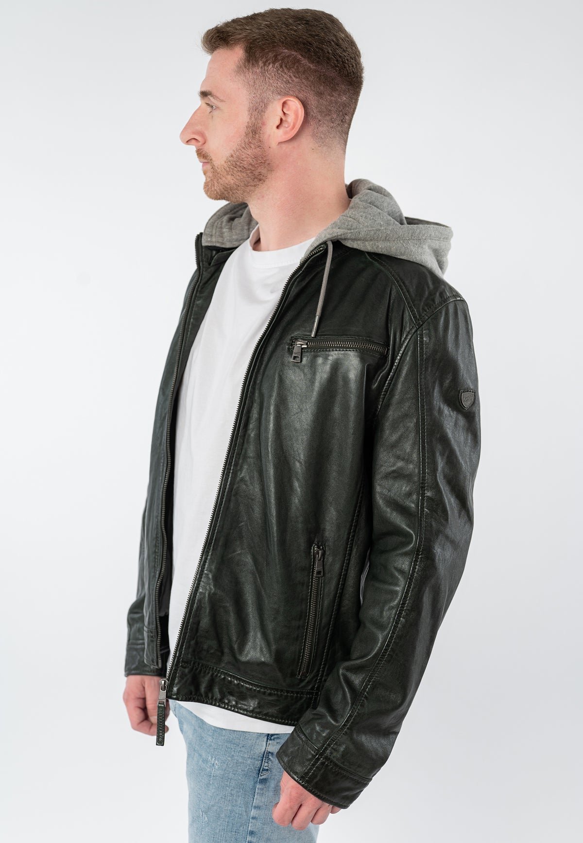 Lederjacke 1201-0955 hunter green