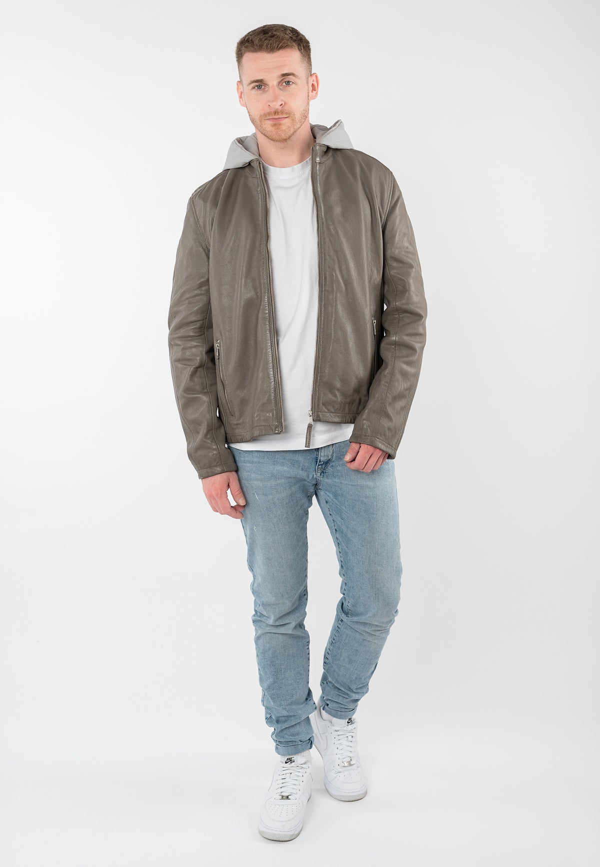 Lederjacke 1201-0956 taupe