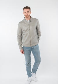 Lederjacke 1201-0958 silver grey