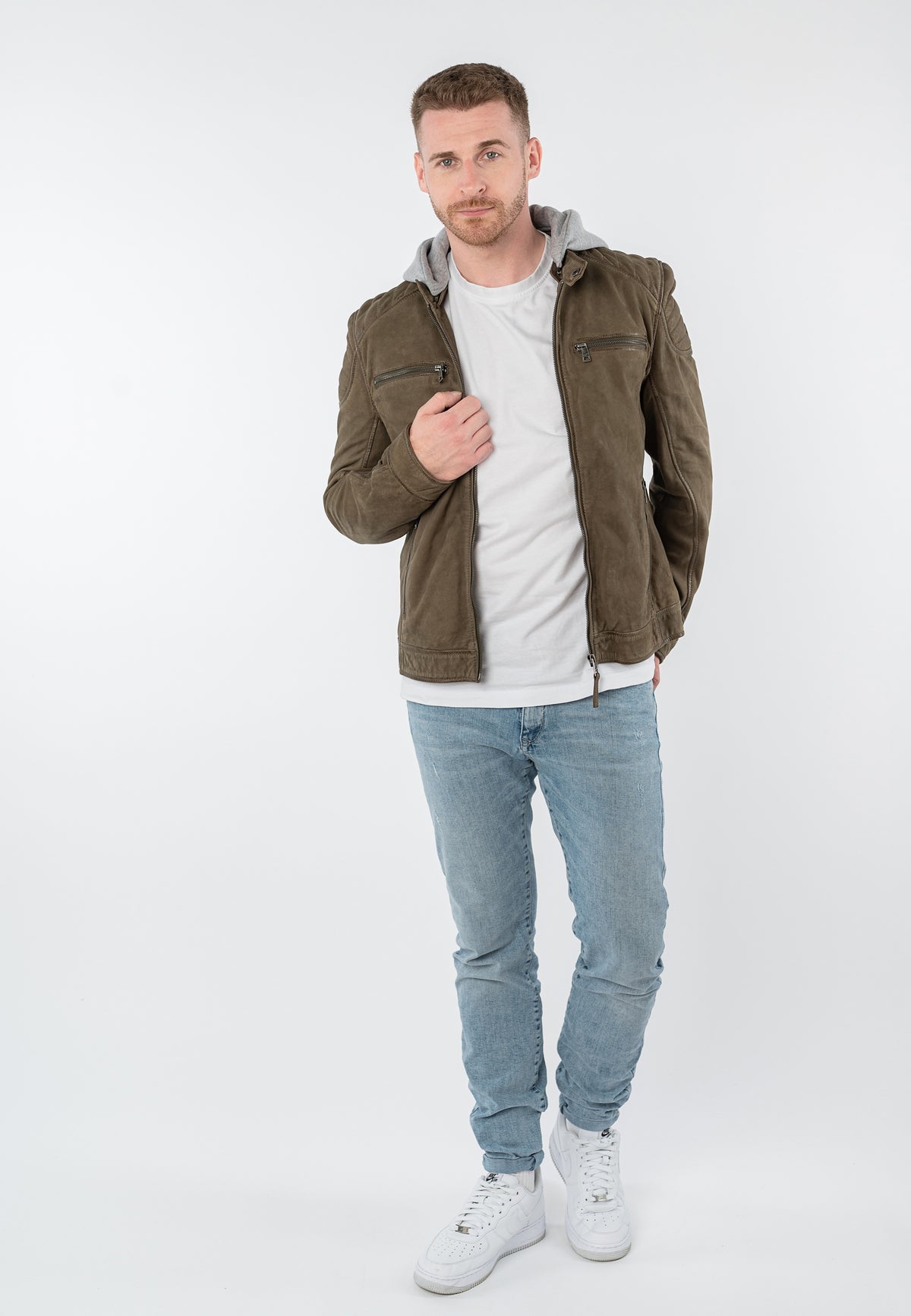 Lederjacke 1201-0960 dark olive