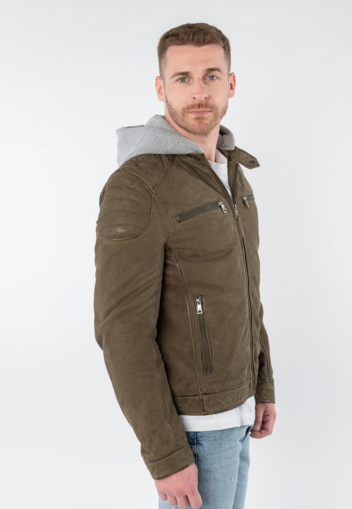 Lederjacke 1201-0960 dark olive