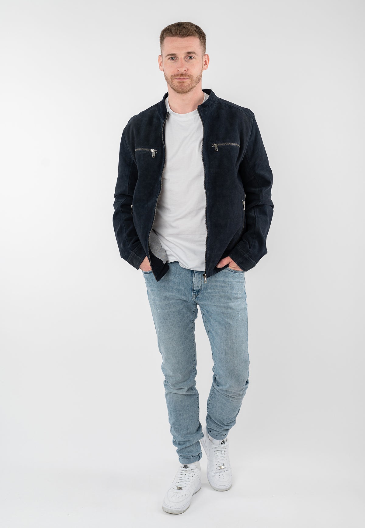 Lederjacke 1201-0972 navy