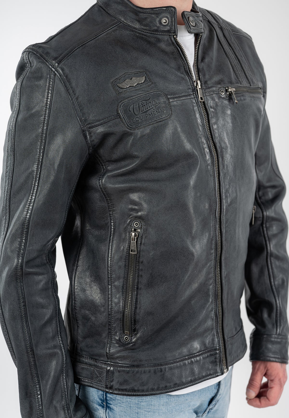 Lederjacke 1201-0991 anthracite