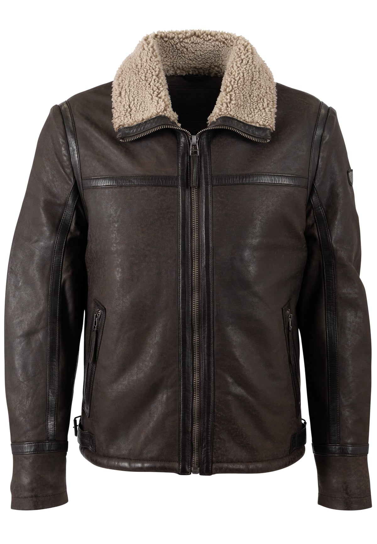Lederjacke 1201-0746 dark taupe