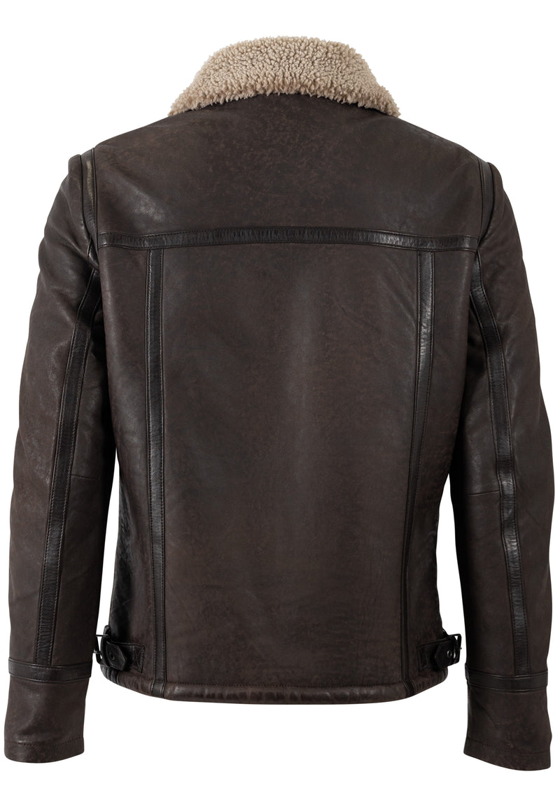 Lederjacke 1201-0746 dark taupe