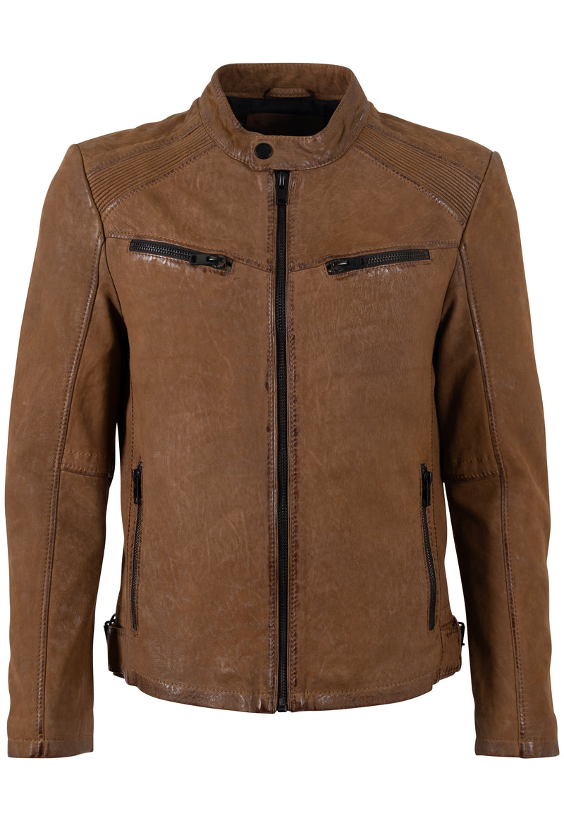 Bikerjacke 1201-0780 dark camel