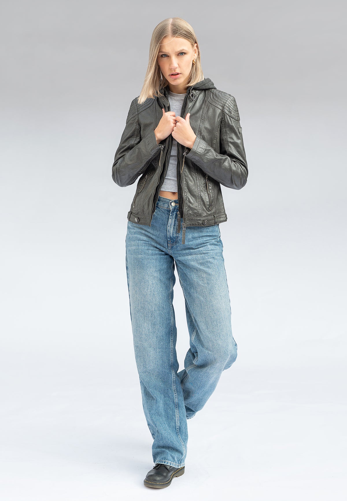 Lederjacke 1801-0001 anthracite