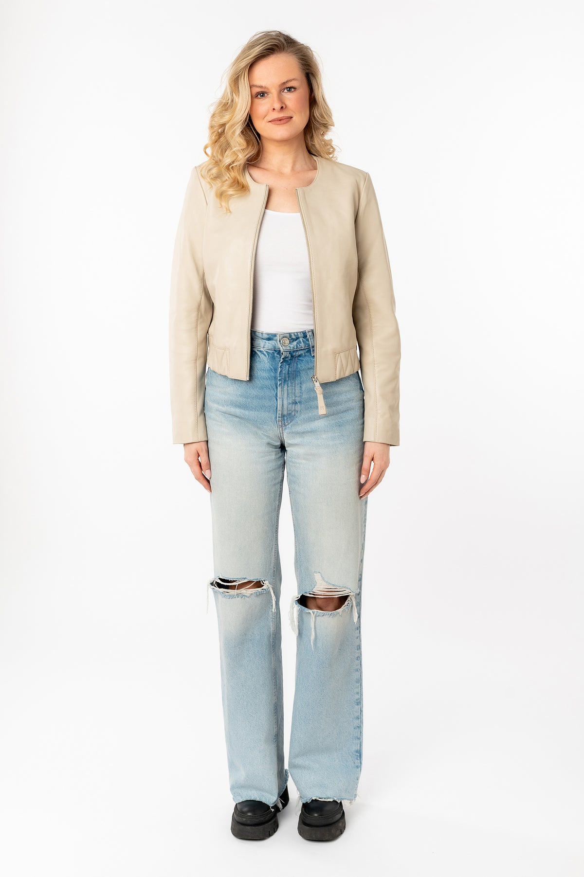 Lederjacke 3101-0044 almond