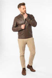 Lederjacke 3201-0033 dark taupe