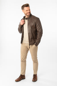 Lederjacke 3201-0033 dark taupe