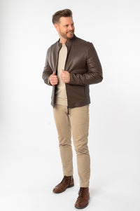 Lederjacke 3201-0036 dark taupe