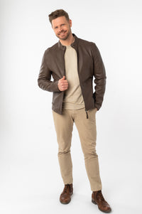 Lederjacke 3201-0036 dark taupe